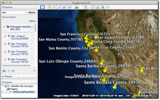 Database With POI Search Field