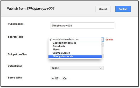 Create Search Definition dialog