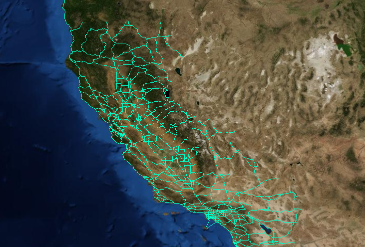 Zoom to Layer california_roads_line