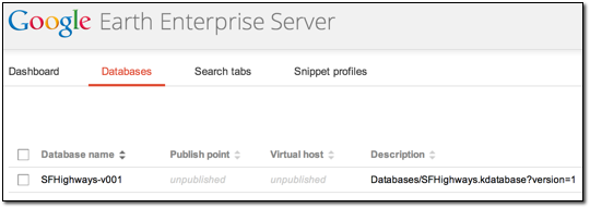 GEE Server Database Page