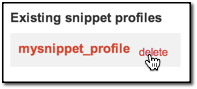 GEE Server Snippet profiles: delete snippet profile