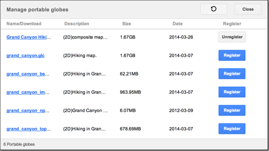 Manage Portables dialog example